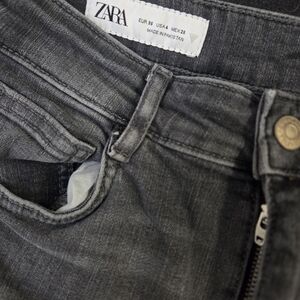 ZARA Washed Black Denim Jeans